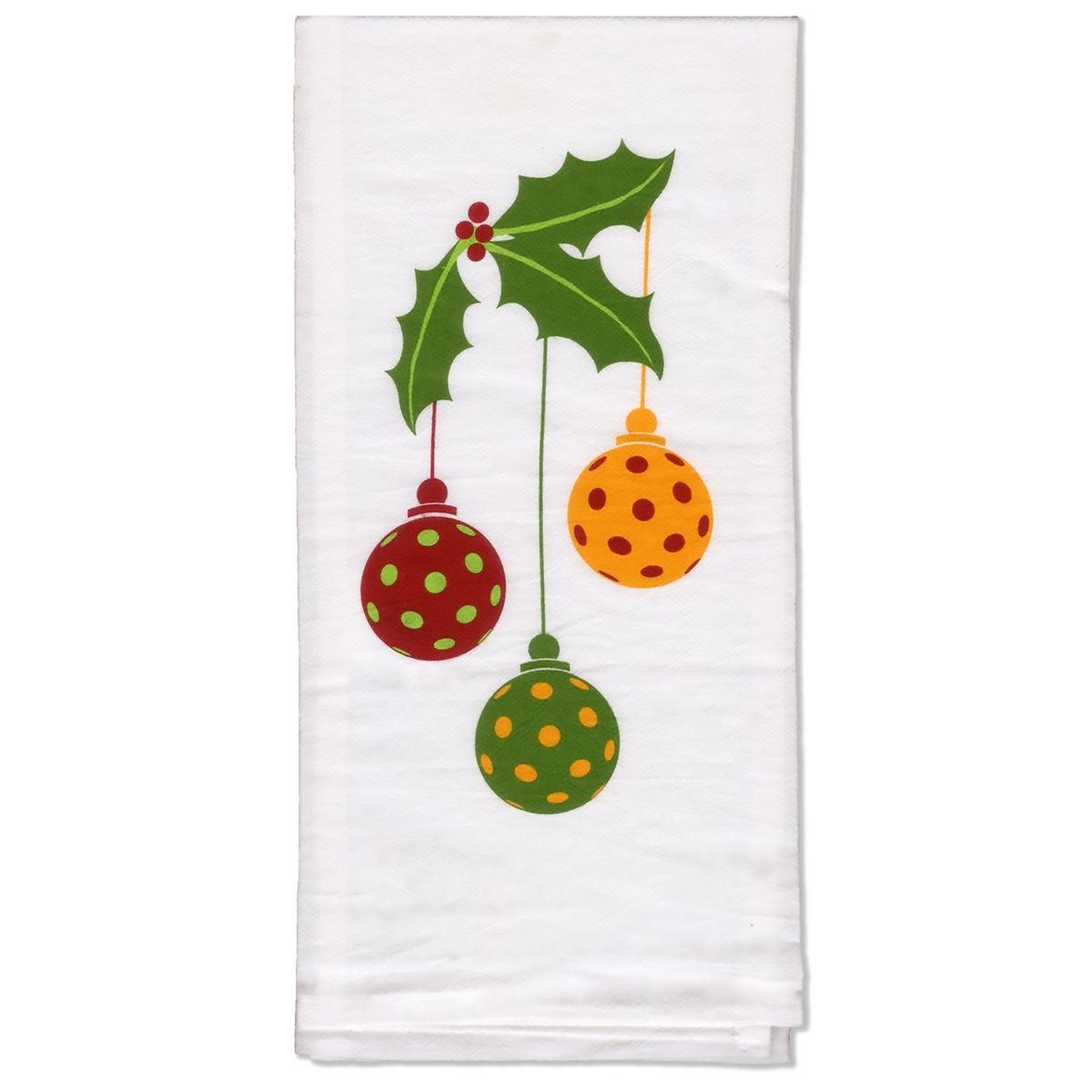 Cotton pickleball bar towel printed with “Ornaments”