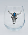 Fruits of the Sea Steer Head Stemless Wine Glass