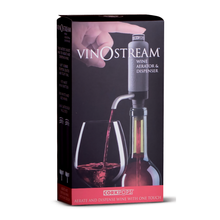 VinOstream wine aerator and dispenser in its retail box