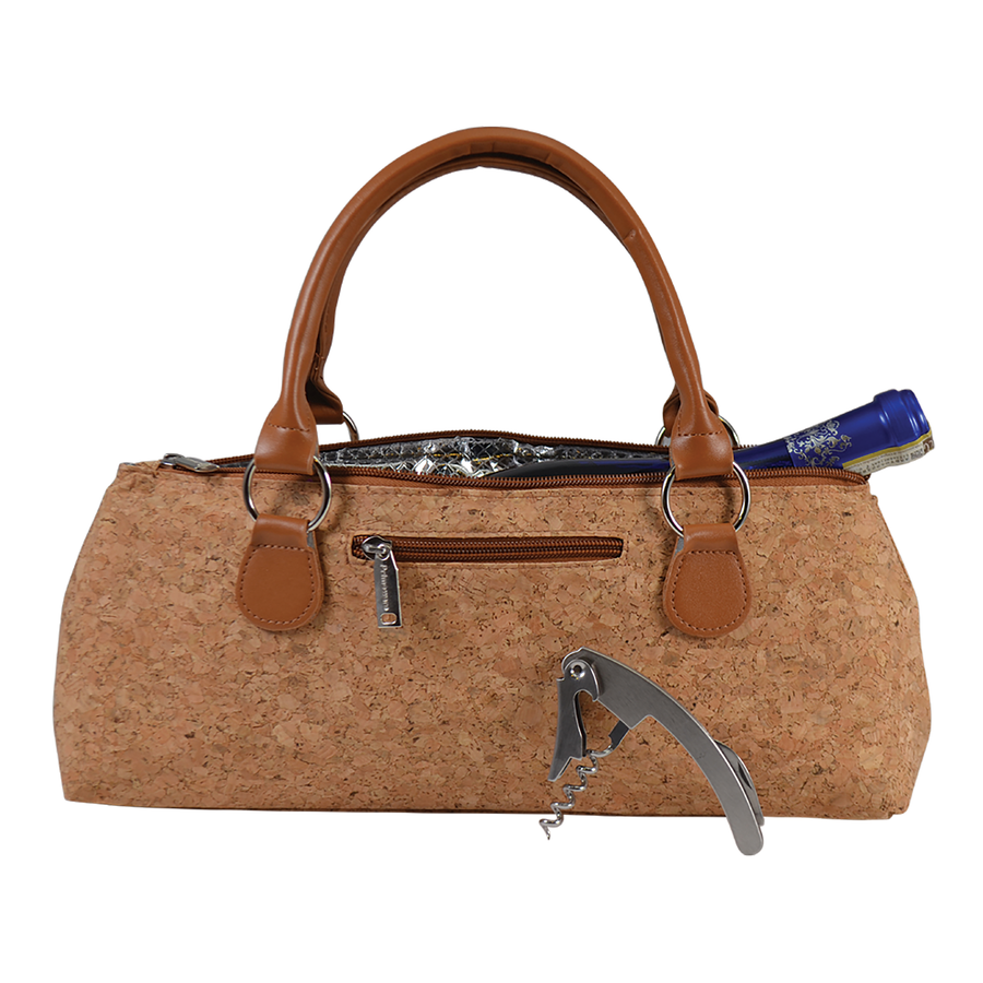 Wine Clutch-Cork Single Bottle Wine Tote