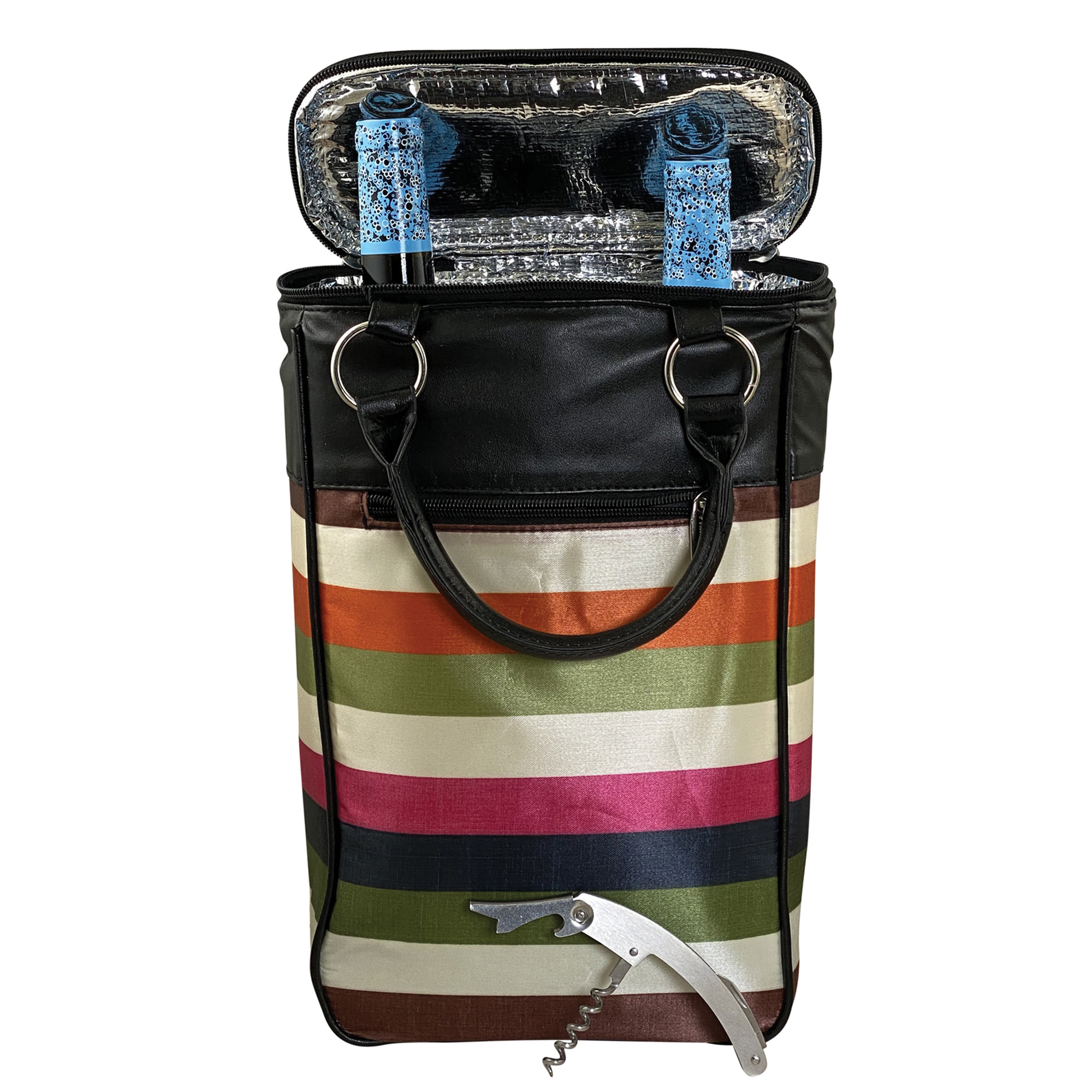Palms-Stripe 2 Bottle Wine Tote