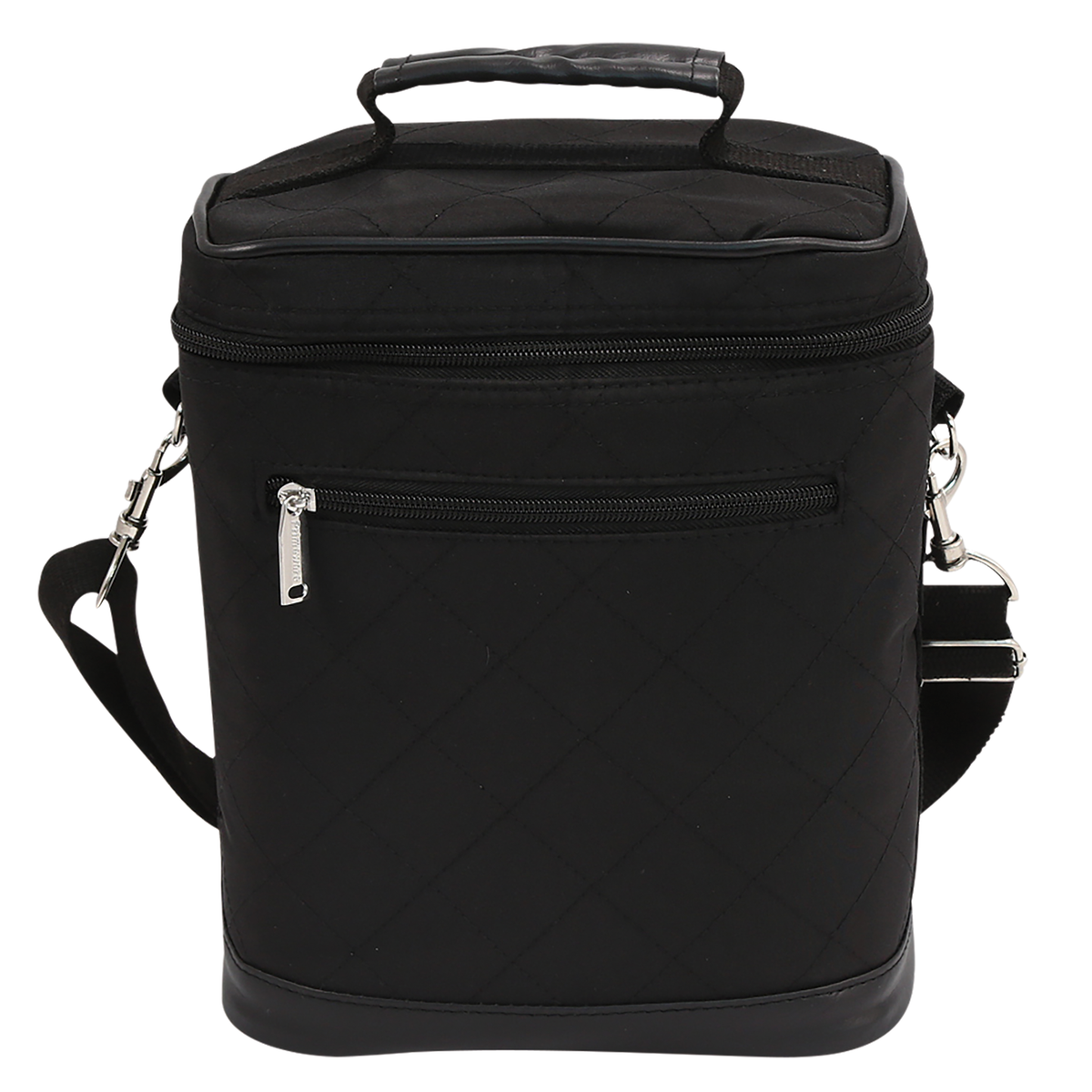 Beer Bag-Black 6 Bottle Beverage Tote, standing empty