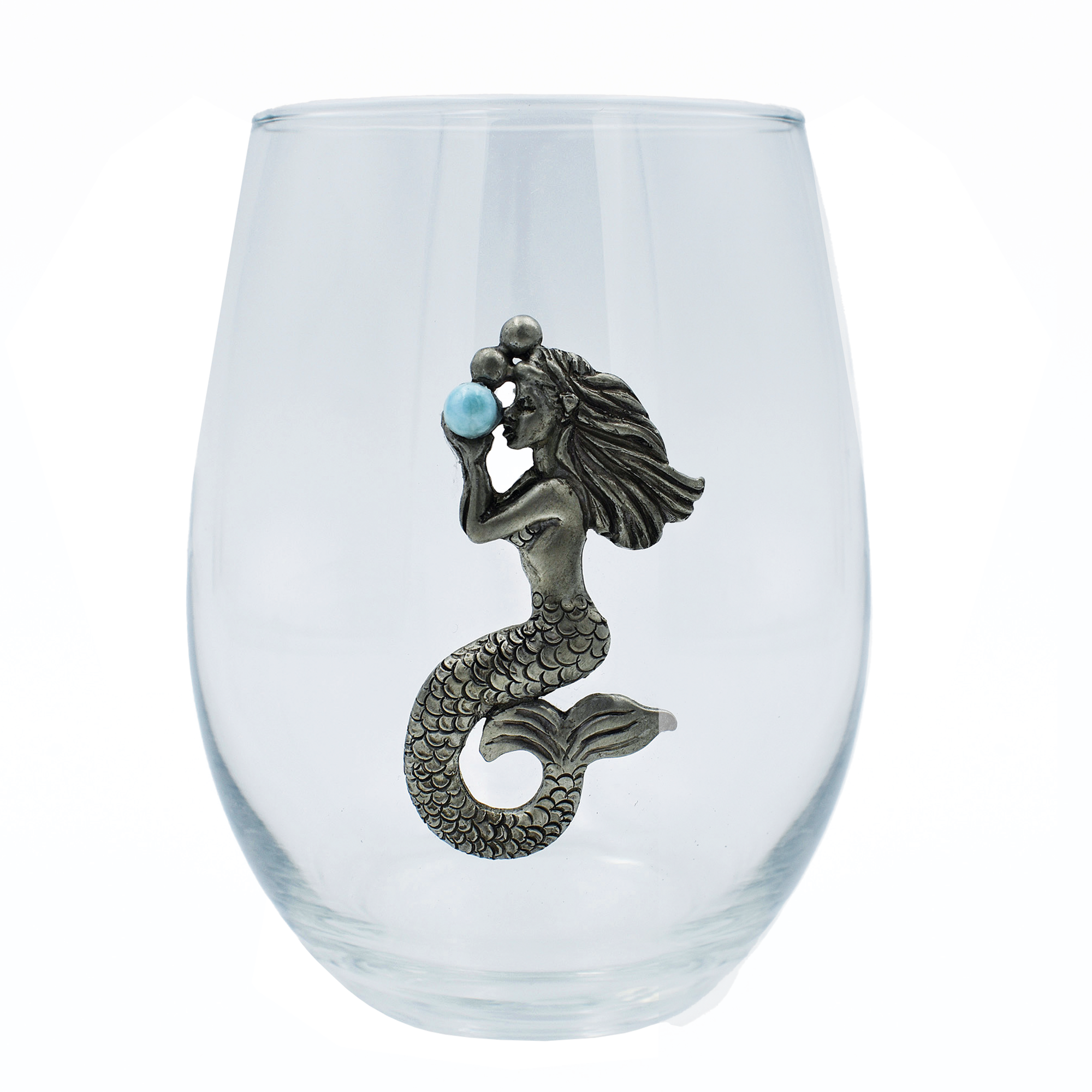 Fruits of the Sea Mermaid Stemless Wine Glass