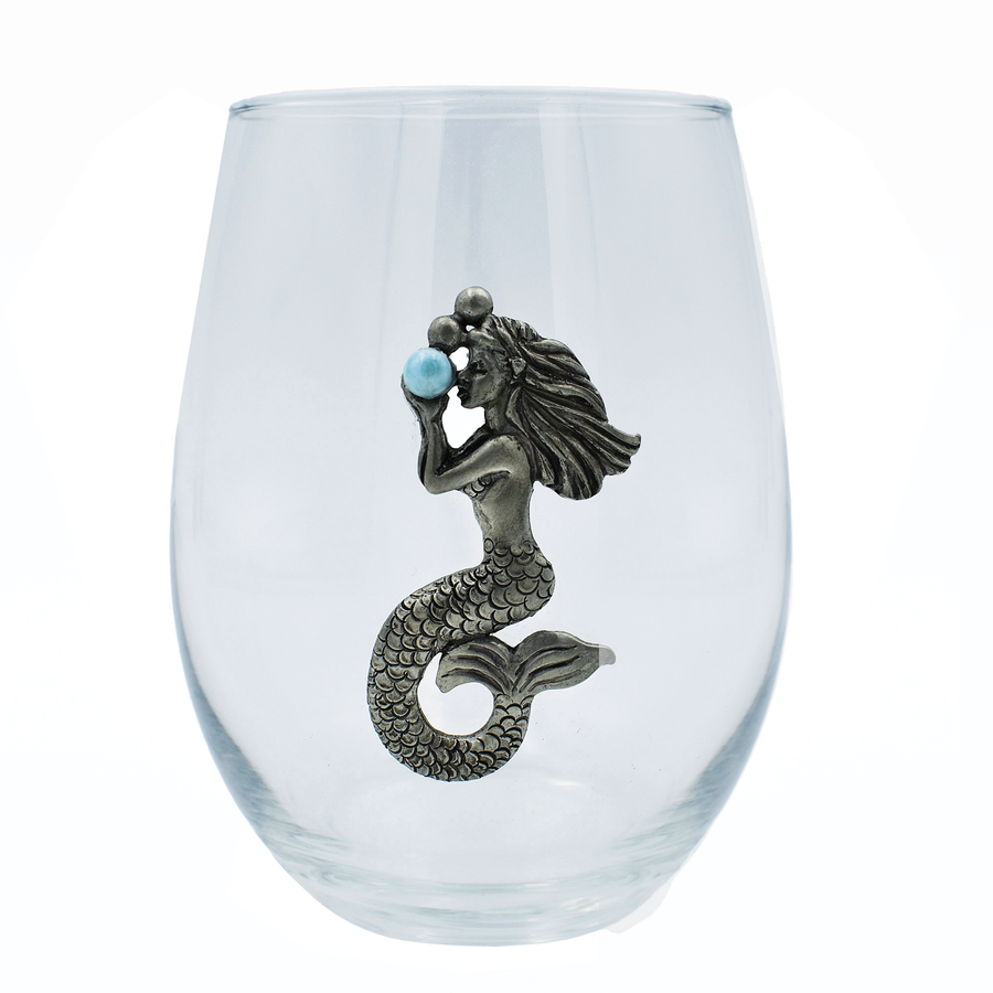 Fruits of the Sea Mermaid Stemless Wine Glass