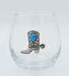 Fruits of the Sea Cowboy Boot Stemless Wine Glass