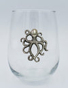 Fruits of the Sea Octopus Stemless Wine Glass