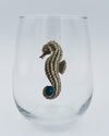 Fruits of the Sea Seahorse Stemless Wine Glass