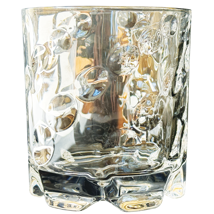 Whirlwind Spinning Whiskey Glass–Clear Dots