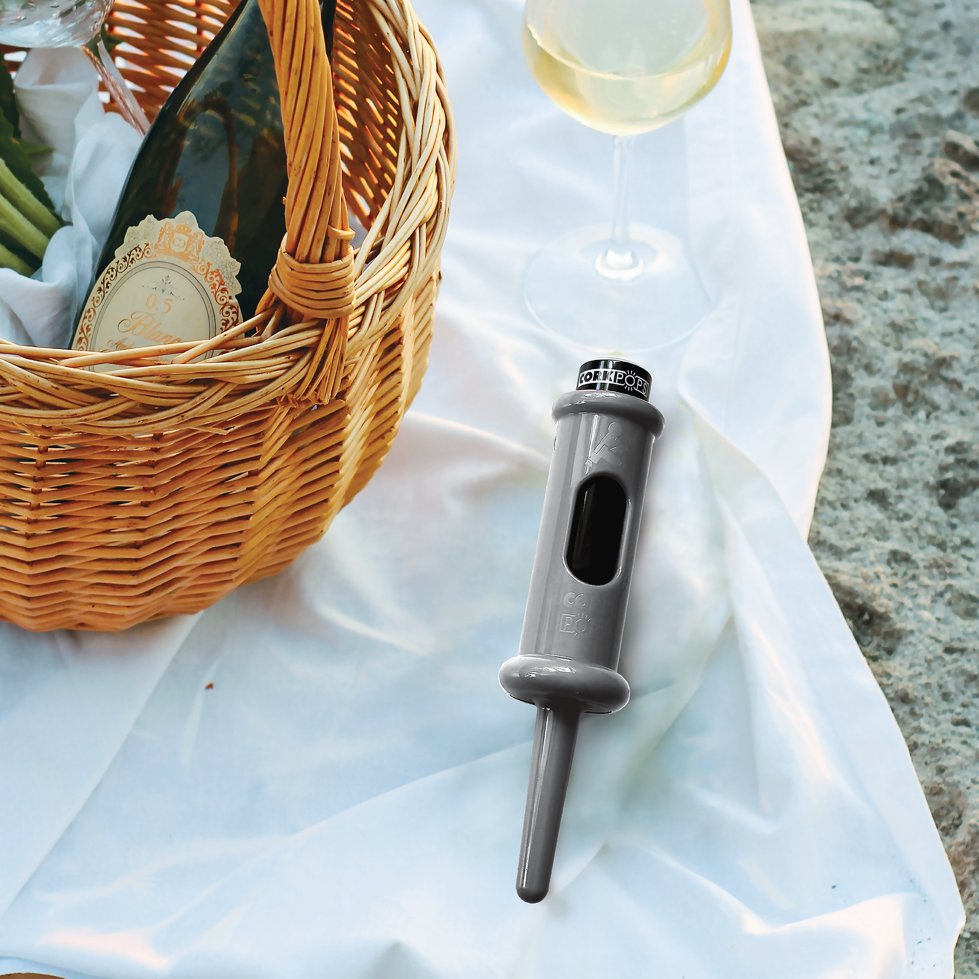 The Original Cork Pops wine opener–Silver