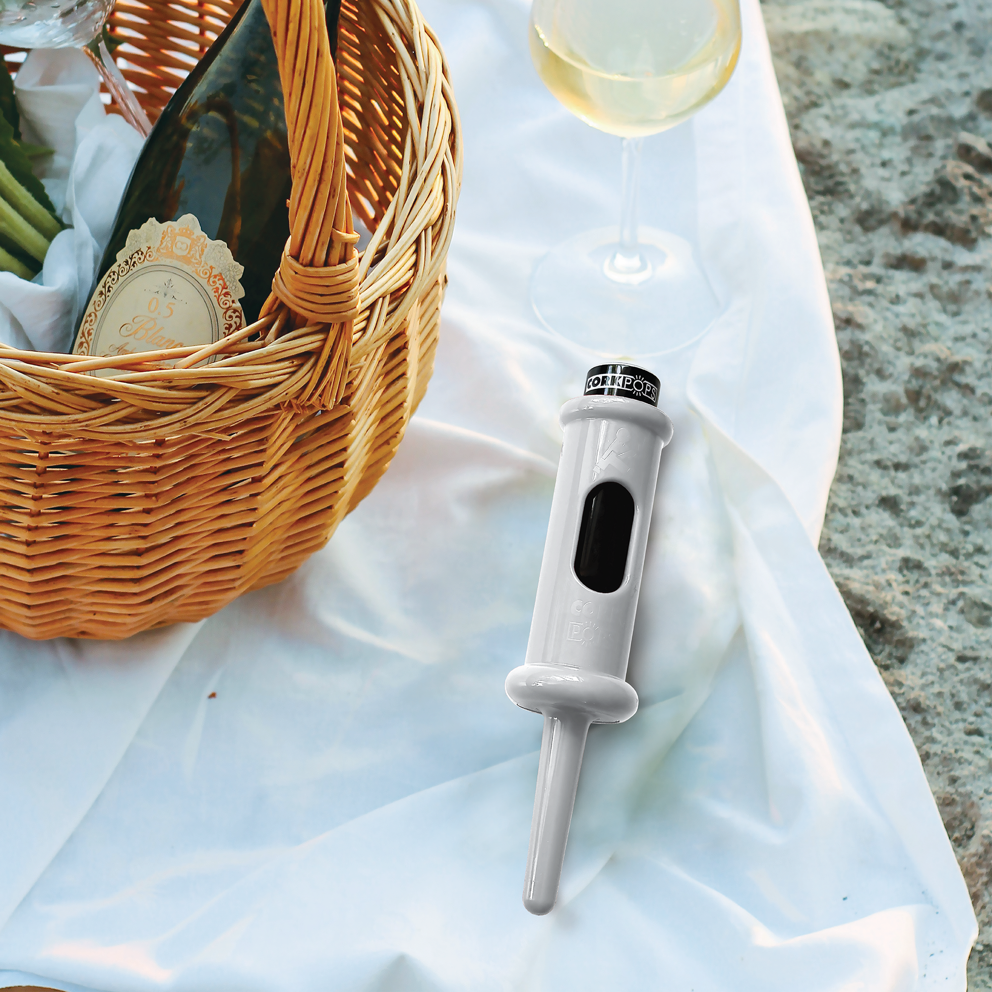 The Original Cork Pops wine opener-White