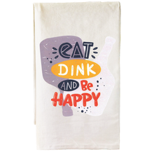 Cotton bar towel printed with a colourful pickleball slogan