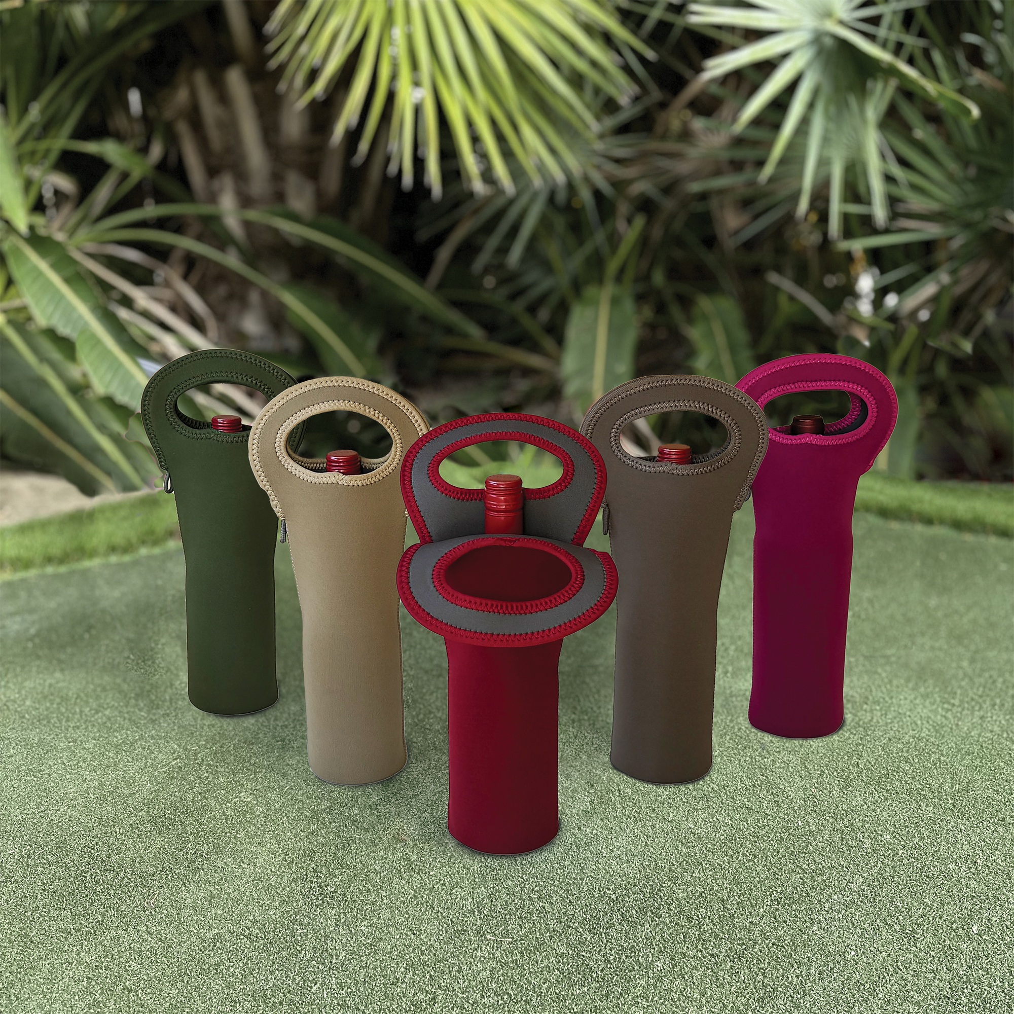 Wine tote, single bottle, neoprene