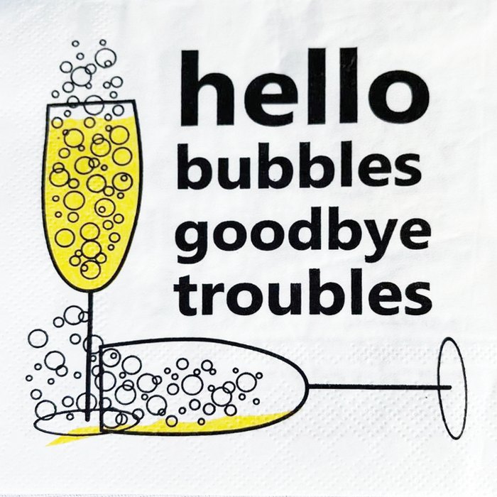 Cocktail Napkin-Hello Bubbles