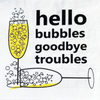 Cocktail Napkin-Hello Bubbles
