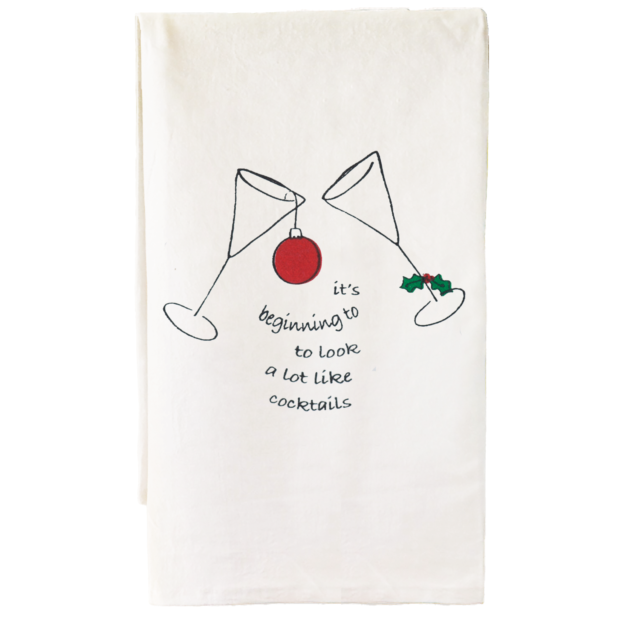 Holday Bar Towel - "It's Beginning to Look a lot Like Cocktails"