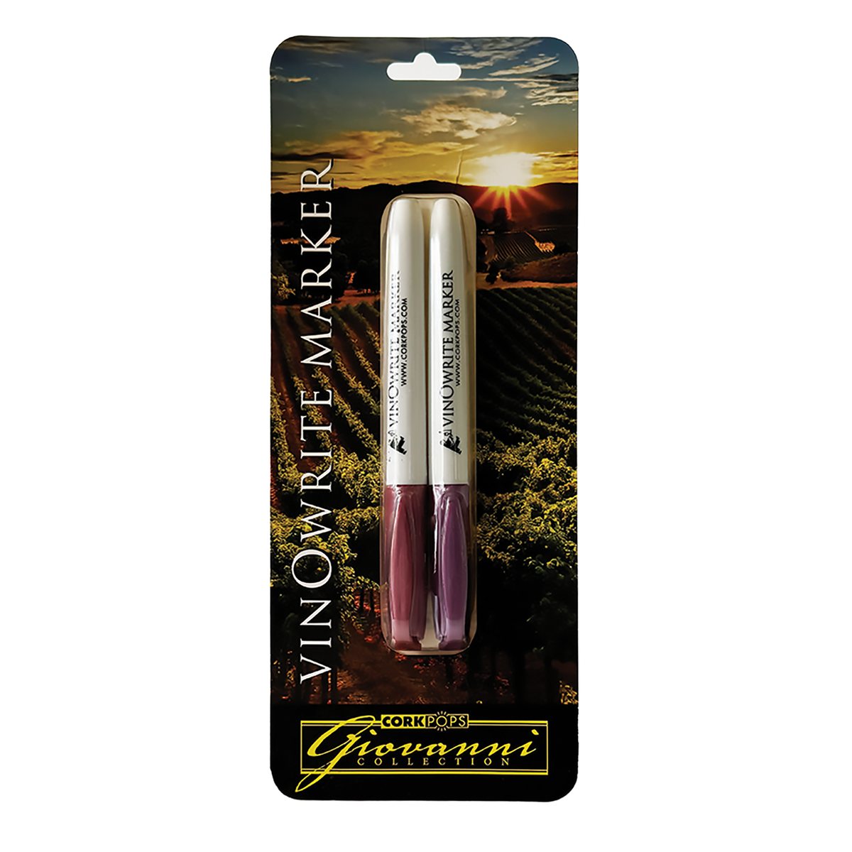 vinOwriter spring colour wine glass markers on their retail card