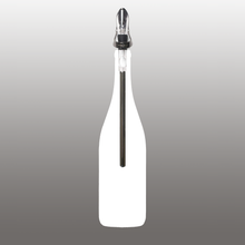 vinOice chilling rod inserted into a white wine bottle
