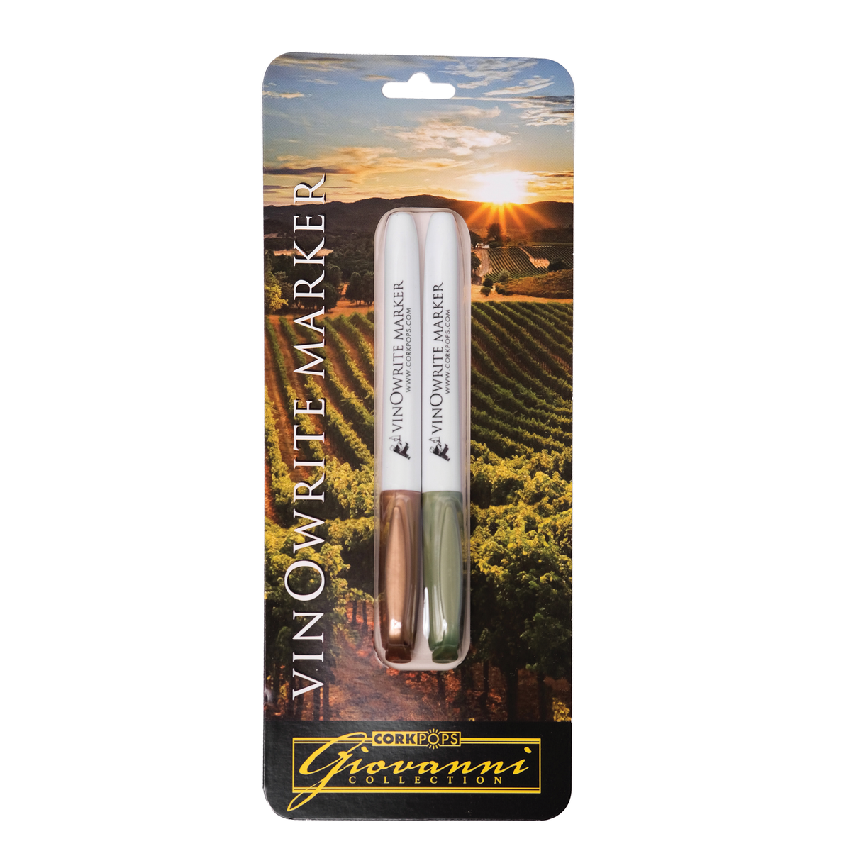 vinOwriter wine glass markers in fall colours on their retail card