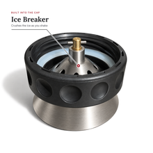 Ice Breaker 4-Martini Shaker cap, showing the stainless ice breaker built inside the strainer