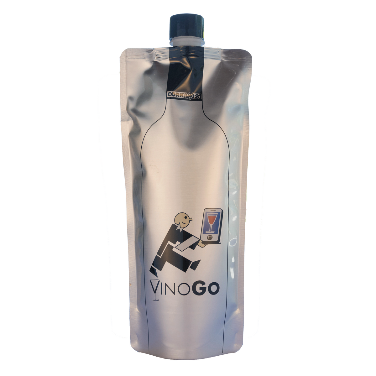 VinoGo flexible wine pouch standing upright
