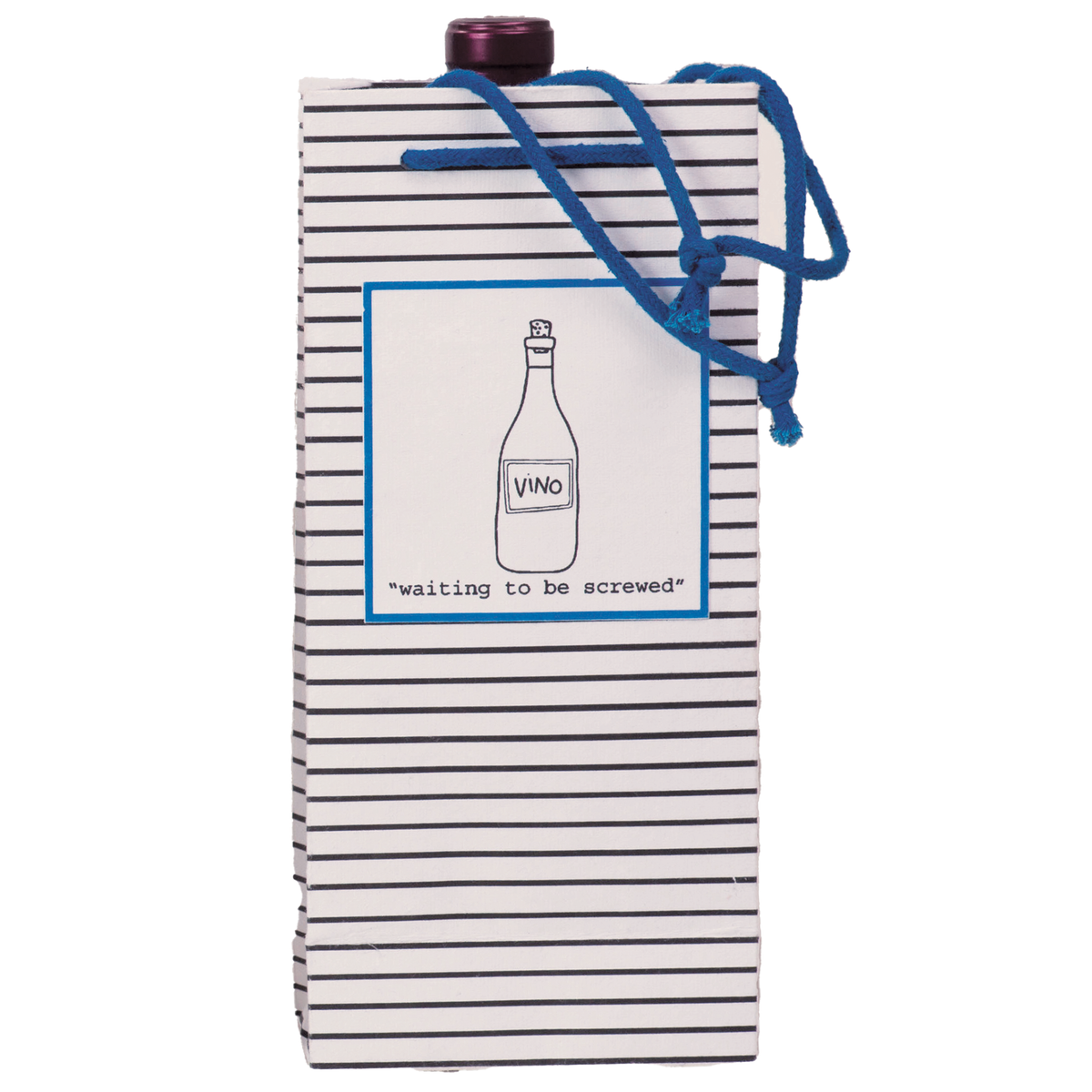 Waiting to be Screwed" Gift Bag, standing empty