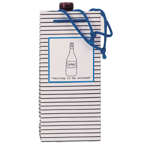 Waiting to be Screwed" Gift Bag, standing empty
