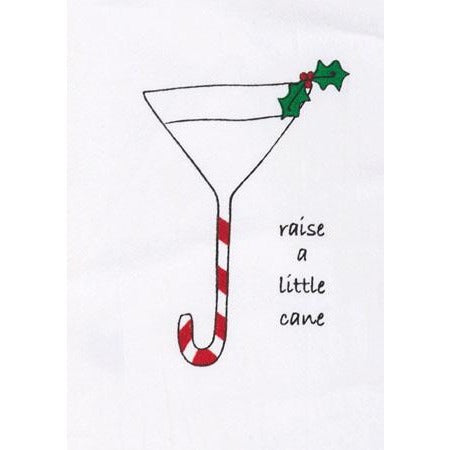 Holiday Bar Towel - "Raise a Little Cane"