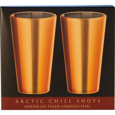Arctic Chill Freezer Gel Filled Copper Shot Glasses from Cork Pops Nicholas Collection