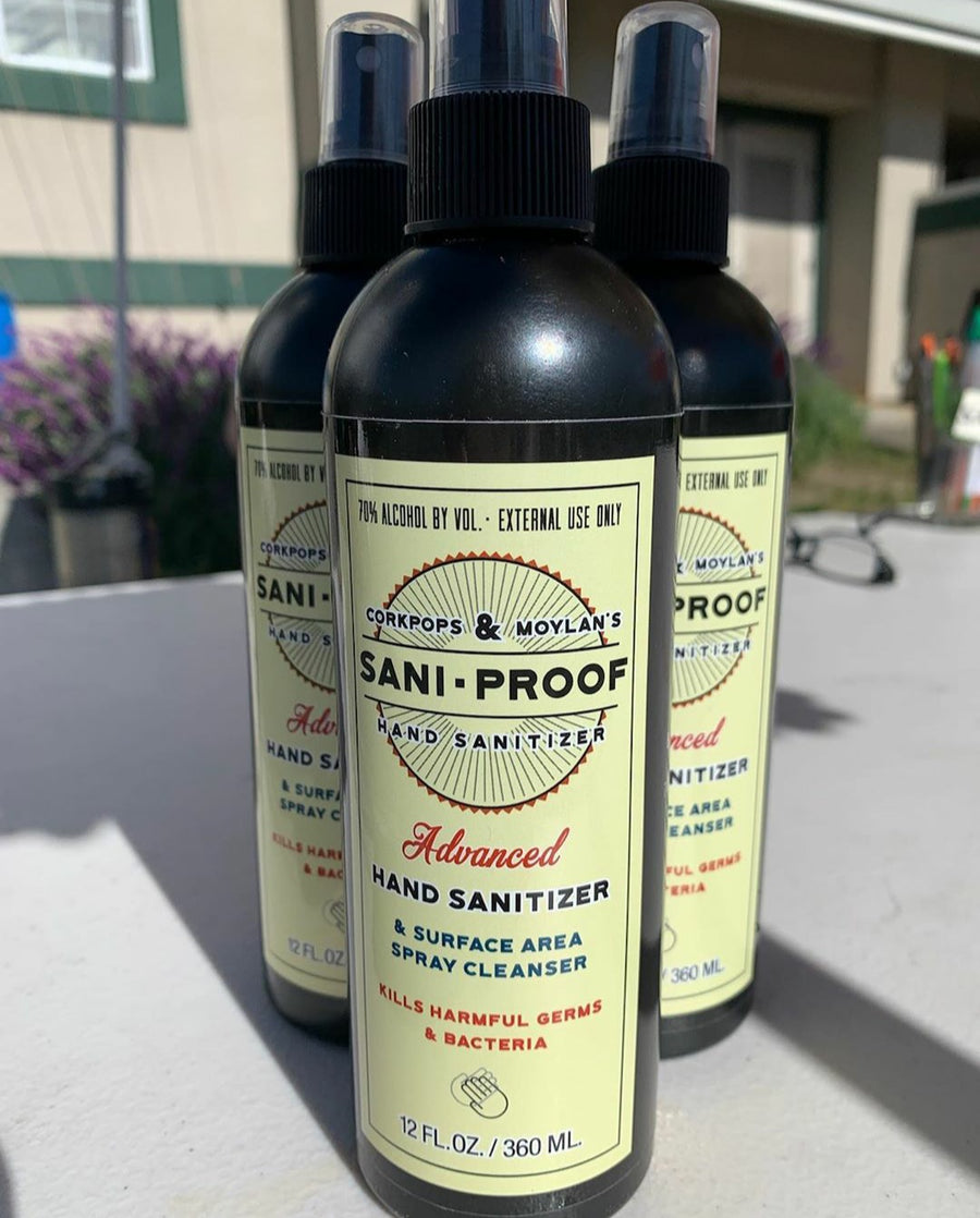 Sani-Proof Hand Sanitizer and Surface Spray Cleaner, 12 oz spray bottle
