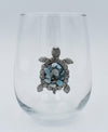 Fruits of the Sea Turtle Stemless Wine Glass