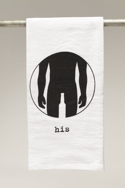 Cotton bar towel printed with “His”