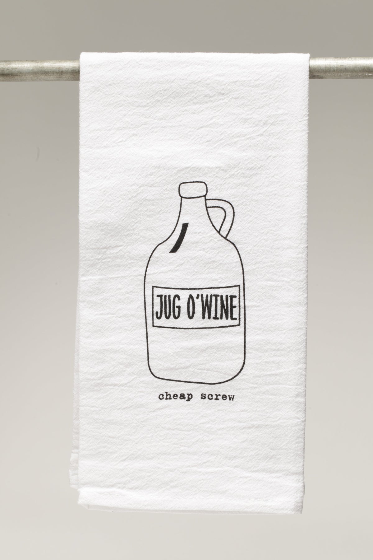 Cotton bar towel printed with “Cheap Screw”