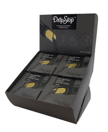 Drop Stop retail counter display filled with boxed five-packs